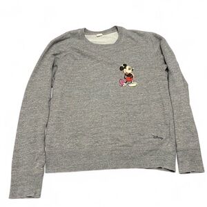 Uniqlo Gray Crewneck Sweater with Mickey Mouse